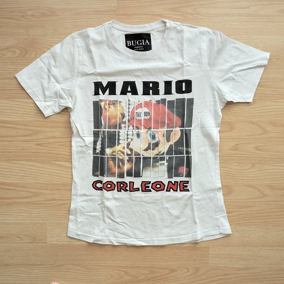 Mario Don Corleone Women's White Funny T Shirt, Top, Size L - Picture 1 of 8